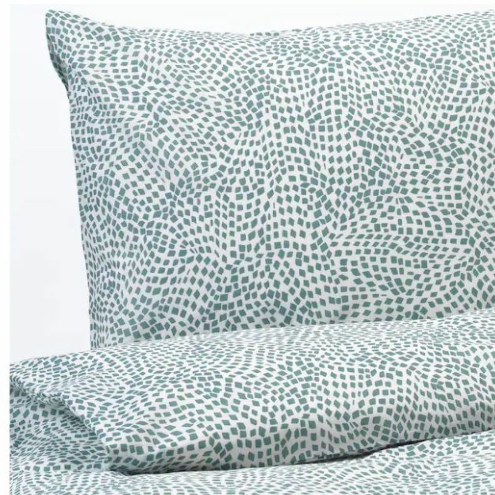 IKEA Tradkrassula Full/Queen Duvet Cover & Pillowcases White/Blue